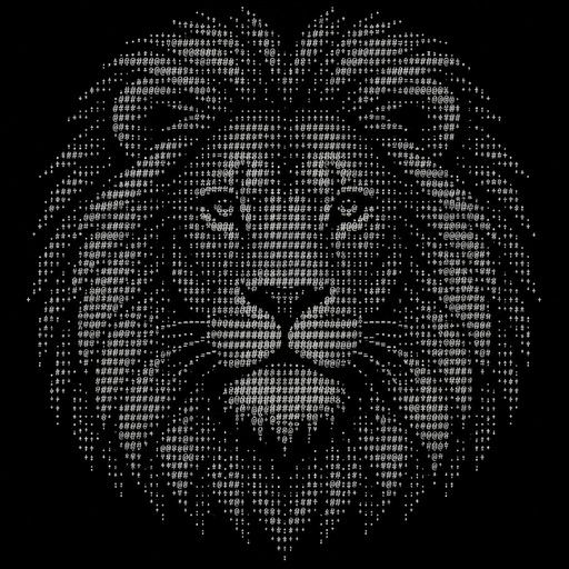 a lion head, classic ASCII