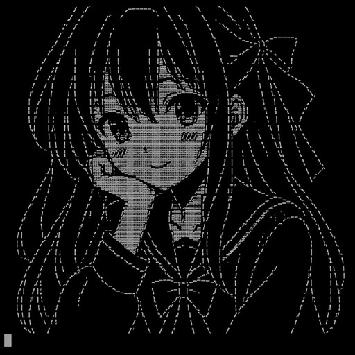 an anime girl ASCII art