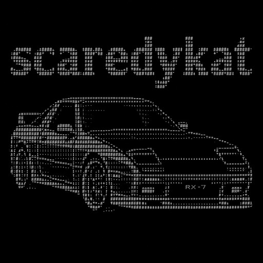 a rx7 fc3s with the word scaredykat above it