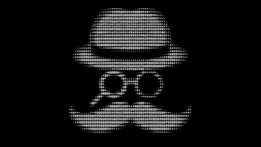Black-and-white ASCII portrait of a person wearing a hat and curled mustache.