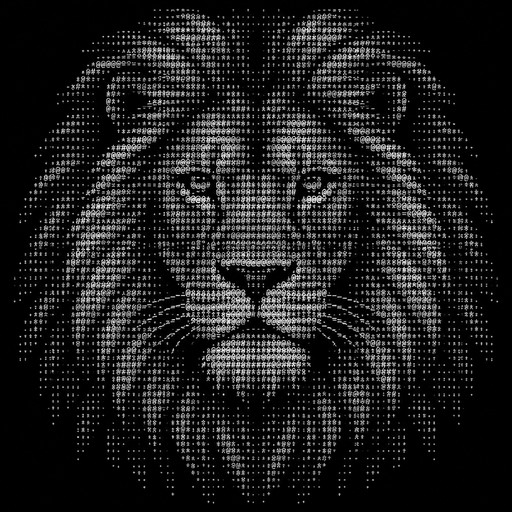 a majestic lion head facing forward