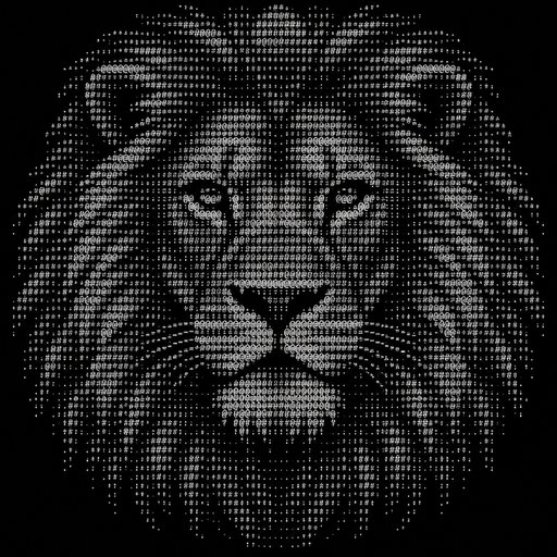 a majestic lion head facing forward