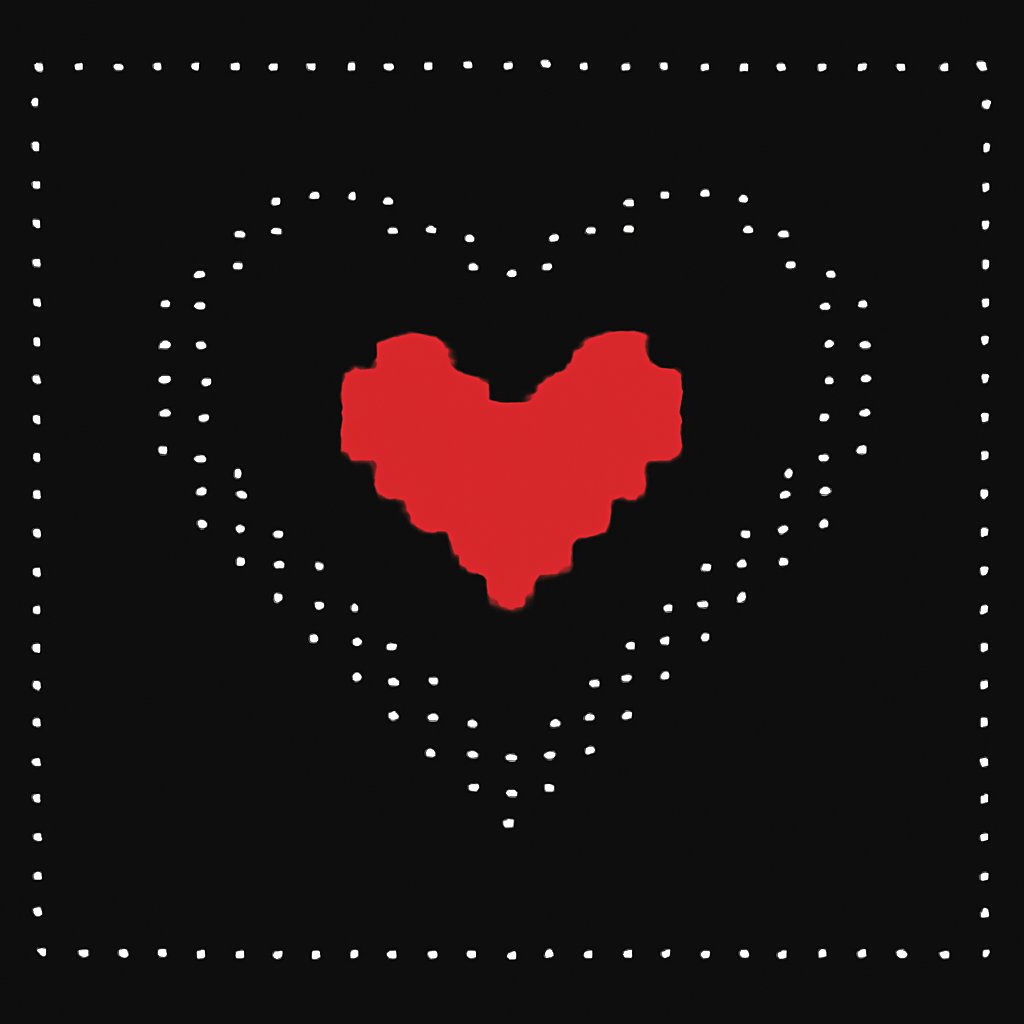 a black background with a red heart in the middle of it