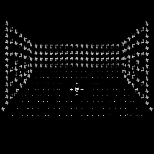 a picture of the amulet of yendor from the game rogue, sitting in a dungeon floor, with dungeon walls in a perspective look