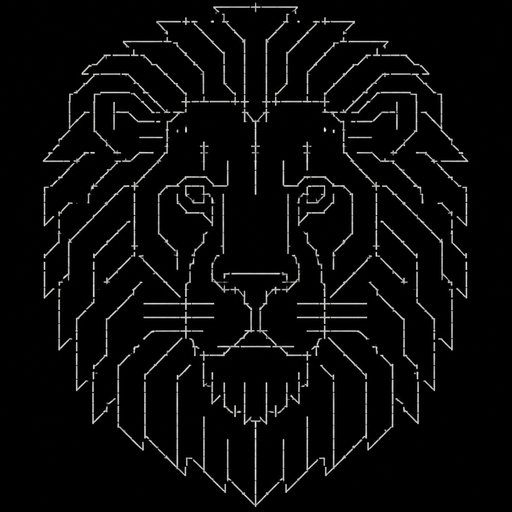 a majestic lion head facing forward