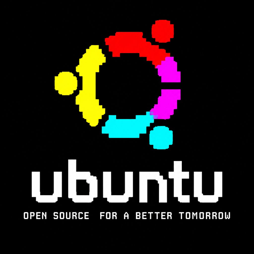 Plain Ubuntu logo in the middle of the screen. White text and black background.
