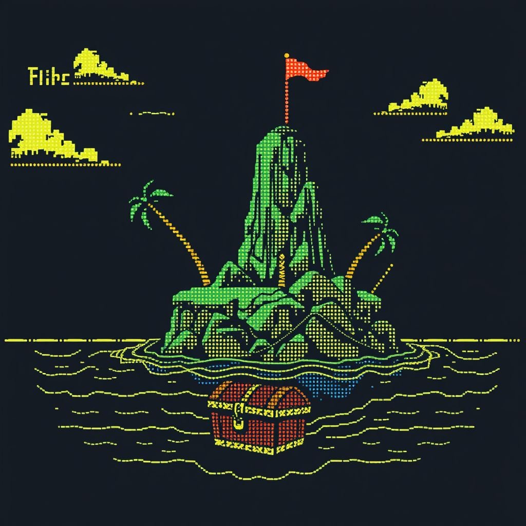 island with treasure chest