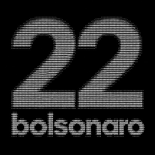 White dotted “22 bolsonaro” typography on a black background