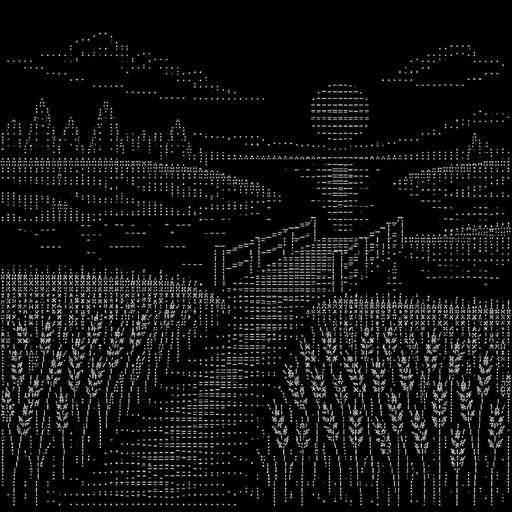 A bridge coming from a wheat field