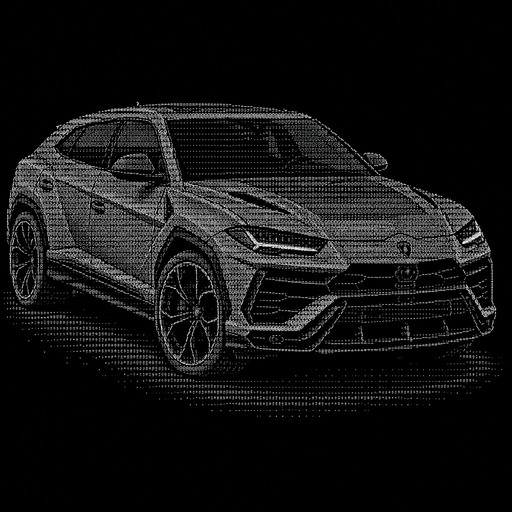 Create an ultra-realistic, highly detailed graphite pencil drawing of a Lamborghini Urus Performante, using the exact proportions and aggressive styling of the real luxury SUV.

Camera angle and composition: Front three-quarter view from a slightly elevated angle, with the front of the car facing toward the right side of the page. Show the entire vehicle, including its sloping roofline, muscular bodywork, wide stance, angular hood, sharp LED headlights, large black alloy wheels, side mirrors, sculpted doors, and distinctive front air intakes.

Drawing style: Traditional hand-drawn pencil art on clean white drawing paper. Use fine graphite lines, delicate cross-hatching, layered pencil strokes, realistic shading, soft smudging, and carefully rendered reflections to create convincing depth, metallic surfaces, glass, rubber, and shadows. Make the drawing look like the work of a highly skilled automotive artist using professional graphite pencils.

Accuracy: Preserve the recognizable Lamborghini Urus silhouette, correct wheel proportions, realistic perspective, precise body panel lines, and intricate wheel spokes. The vehicle must look like a real Lamborghini Urus, not a generic SUV.

Color and materials: Strictly monochrome black, white, and graphite gray. No paint, no color, no digital coloring. The yellow bodywork from the reference should be represented entirely through pencil shading and highlights.

Background: Plain white sketchbook paper with subtle paper grain, a soft realistic ground shadow beneath the tires, and a few faint construction lines that give the artwork an authentic hand-drawn appearance.

Quality: Extremely detailed, photorealistic pencil rendering, crisp contours, refined tonal gradients, realistic reflections, professional automotive concept art, natural graphite texture, museum-quality drawing.

Important restrictions: The final result must look genuinely drawn by hand with a pencil on paper, not a photograph, not a 3D render, not a digital pai