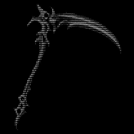 $$$$.
           `$.
            `$
            .$ 
     ,.   .$$´
    $´ `$$´
   $´                               

Make one of those one-handed scythes in the art style I sent.