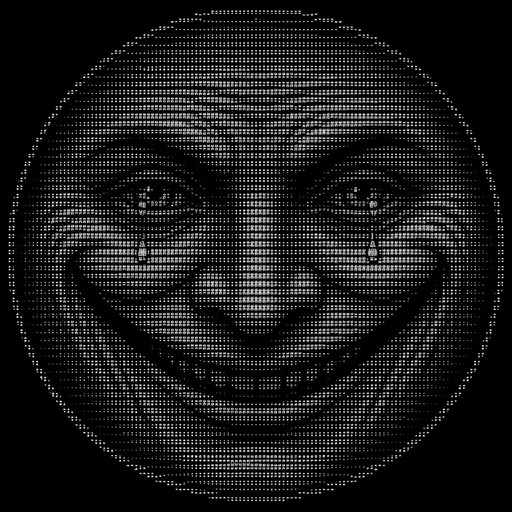 Create a highly detailed ASCII art portrait of Red John from The Mentalist, showing only his iconic smiling face. Make the face a large, perfectly circular shape with no elements extending outside the circle. Use only standard keyboard punctuation and ASCII characters such as . , : ; ' " - _ ( ) [ ] { } / \ | + * # @. The face should be wide rather than tall, with realistic facial proportions, clearly defined eyes, eyebrows, nose, cheeks, and Red John's distinctive wide, unsettling smile. Add 1 or 2 tiny tear drops falling from the eyes. Use dense shading and many different ASCII characters to create realistic depth, shadows, wrinkles, and facial details. Keep everything strictly inside the circular outline. No text, no background, no body, no hair outside the circle, no symbols outside the circle. Maximum 2000 characters. The final result must look like detailed, realistic ASCII art rather than a simple emoticon.