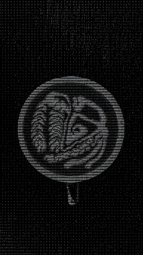 Monochrome ASCII-style drawing of a round lollipop with textured swirls.