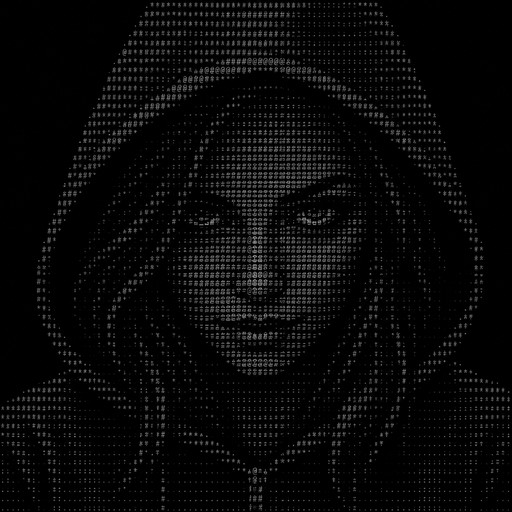 Female face, hacker minded