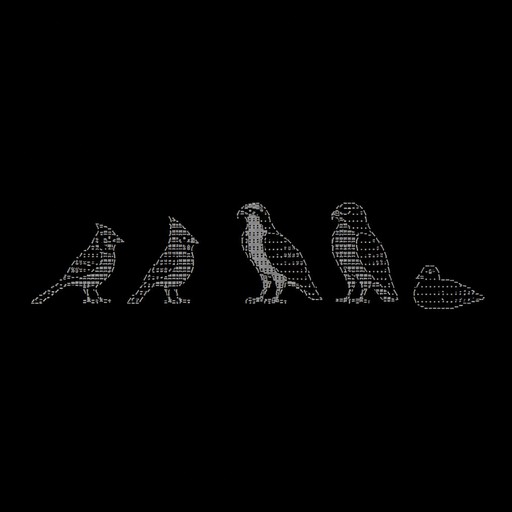 A blue jay, northern cardinal, Osprey, Red-tailed hawk, and a Rock dove standing. the Rock Dove is loafing. Make this so small you can fit it in a single Word page.