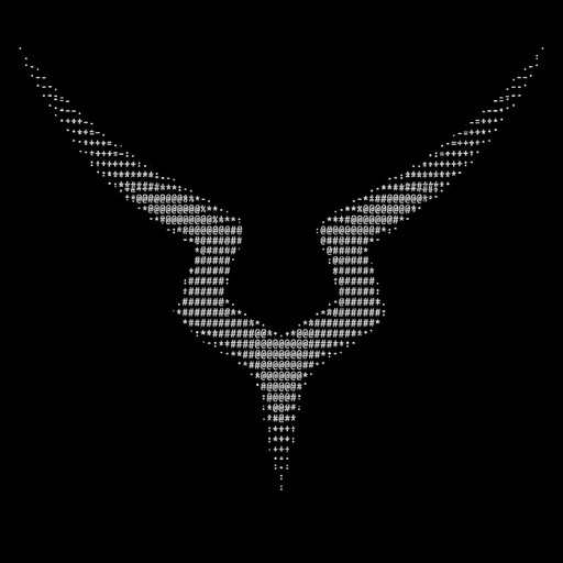 genère moi un ascii du geass de l'anime code geass mais juste le logo avec un fond transparent