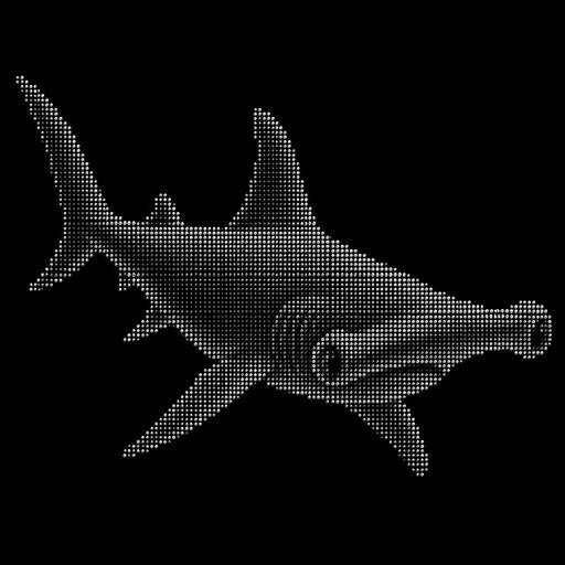 i want a art on my credit card. Therefore it cannot be too big. maybe 28 characters in hight and width. Can you animate a Hammerhead Shark in detail. Use 8 digit braile as the fint to do the ascii in.