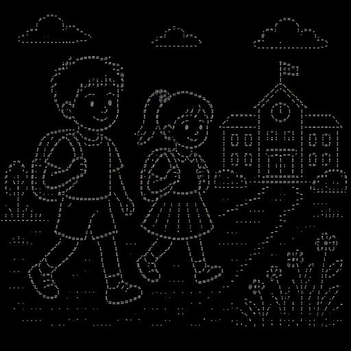 a school boy and a sister going to school