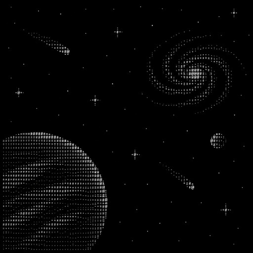 a minimalist space scene with stars and comets