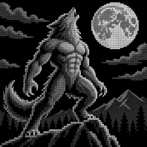 an alpha muscular werewolf howling at the moon