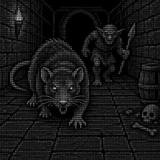 a giant rat and goblin  approaching , in a dungeon floor, with dungeon walls in a perspective look