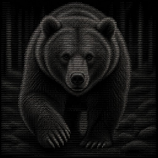 make a finnish brown Bear working towards the camera. look big, detailed