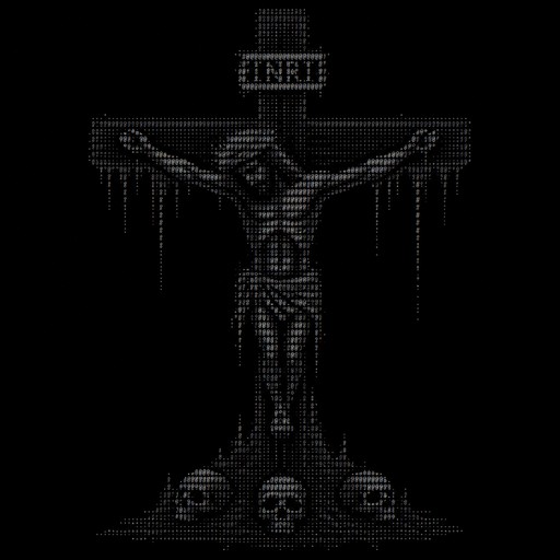 An christ symbol with goth effects