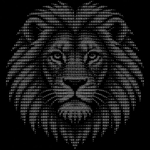 a lion head, classic ASCII