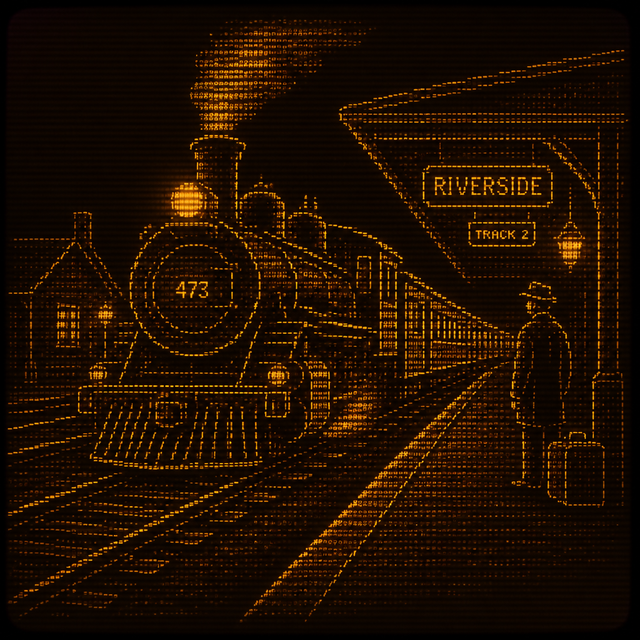Amber Phosphor ASCII art style example