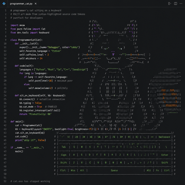 Code Art ASCII art style example