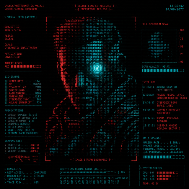 Cyberpunk Terminal ASCII art style example