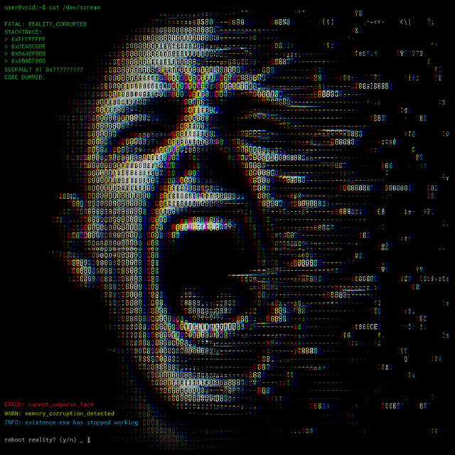 Glitch ASCII art style example