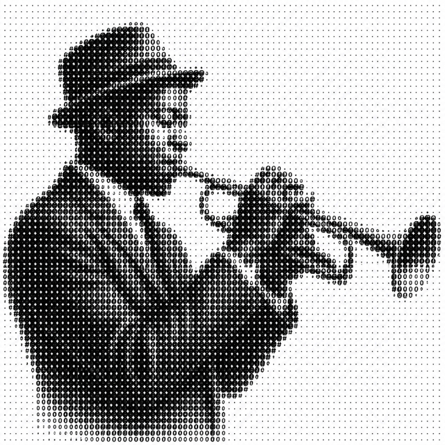 Halftone ASCII art style example