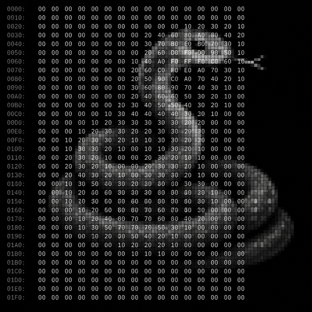 Hex Dump ASCII art style example