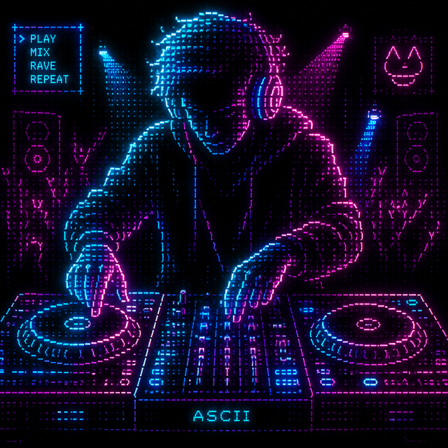 Neon Terminal ASCII art style example