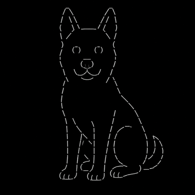 Outline ASCII art style example