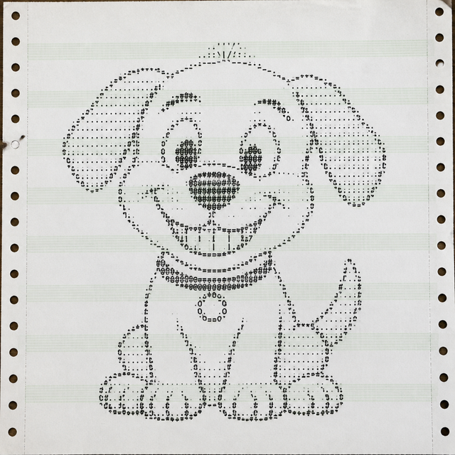 Paper Printout ASCII art style example