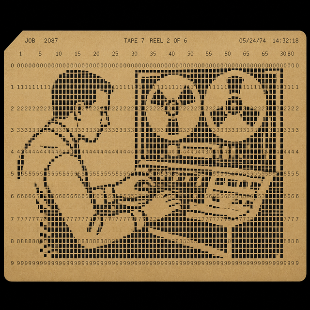Punch Card ASCII art style example