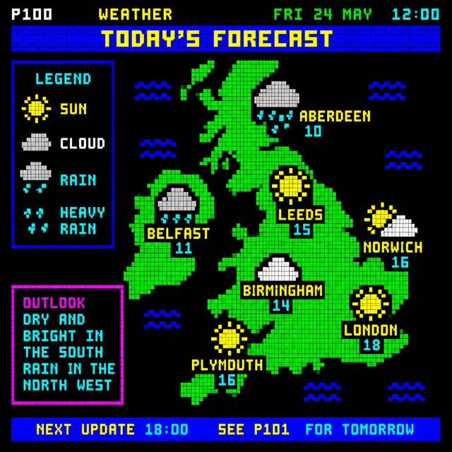 Teletext ASCII art style example