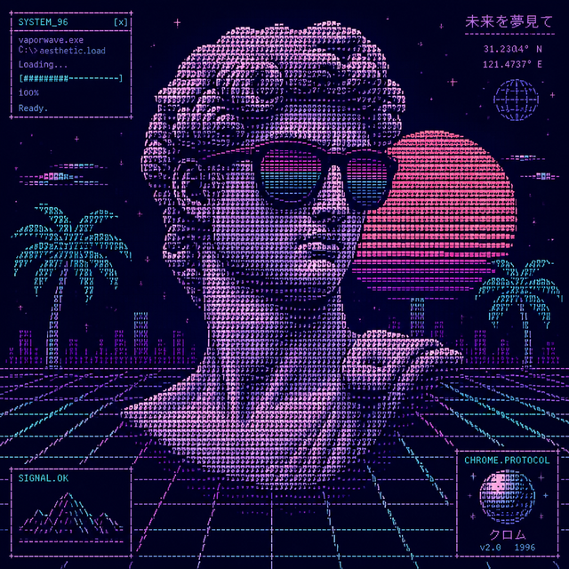 Vaporwave ASCII art style example